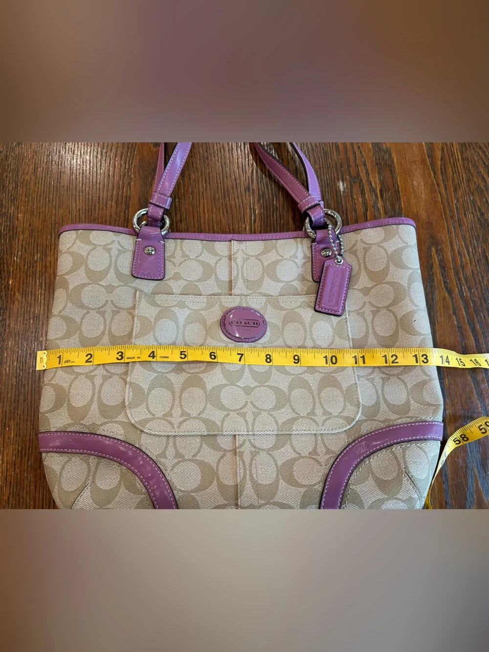 Coach Peyton Signature Heritage Tote EUC